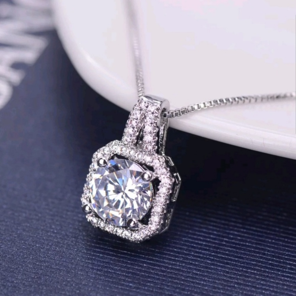 New Crystal charm pendant chain choker necklace - Picture 2 of 3